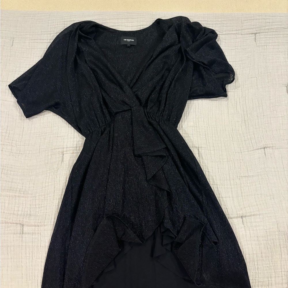 THE KOOPLES DESIGNER NEVER WORN Black wrap dress